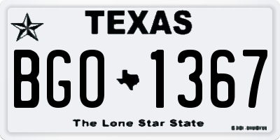 TX license plate BGO1367