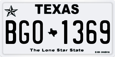 TX license plate BGO1369