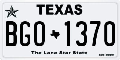TX license plate BGO1370
