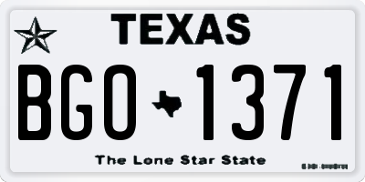 TX license plate BGO1371