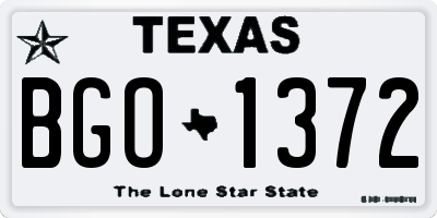 TX license plate BGO1372