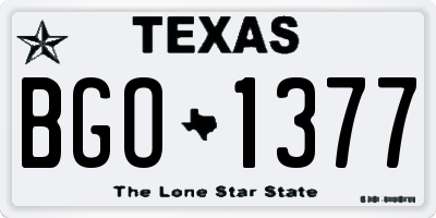 TX license plate BGO1377