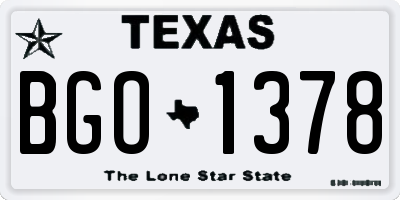 TX license plate BGO1378
