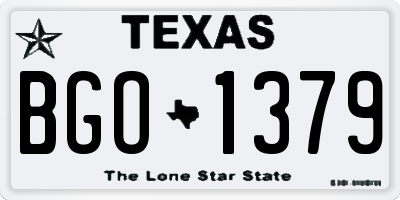 TX license plate BGO1379