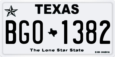 TX license plate BGO1382