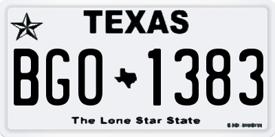 TX license plate BGO1383