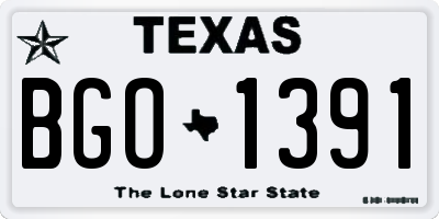 TX license plate BGO1391