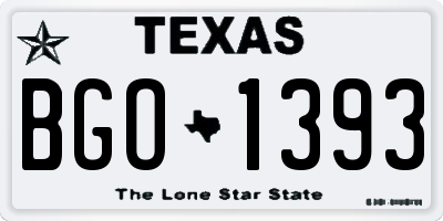 TX license plate BGO1393