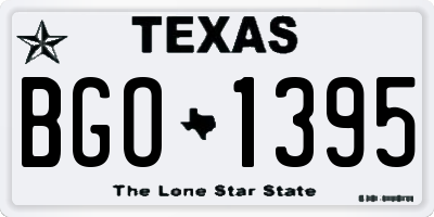 TX license plate BGO1395