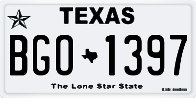 TX license plate BGO1397