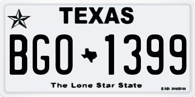 TX license plate BGO1399