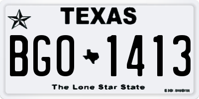 TX license plate BGO1413