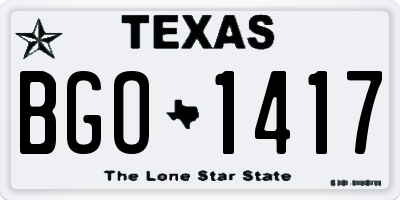 TX license plate BGO1417