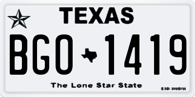 TX license plate BGO1419