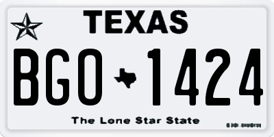 TX license plate BGO1424