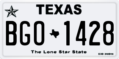 TX license plate BGO1428