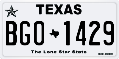 TX license plate BGO1429
