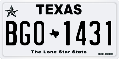 TX license plate BGO1431