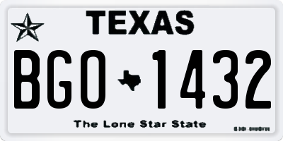 TX license plate BGO1432