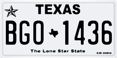TX license plate BGO1436