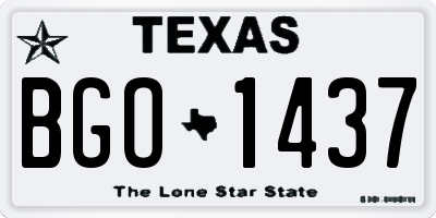 TX license plate BGO1437