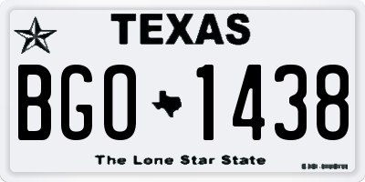 TX license plate BGO1438