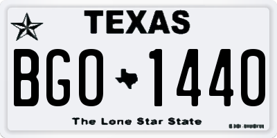 TX license plate BGO1440