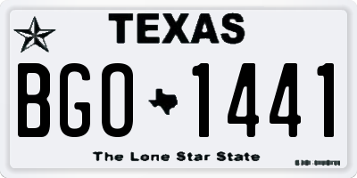 TX license plate BGO1441