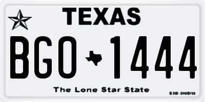 TX license plate BGO1444