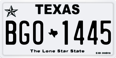 TX license plate BGO1445