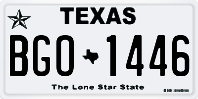 TX license plate BGO1446