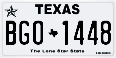 TX license plate BGO1448