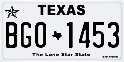 TX license plate BGO1453