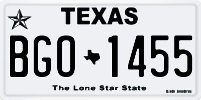 TX license plate BGO1455