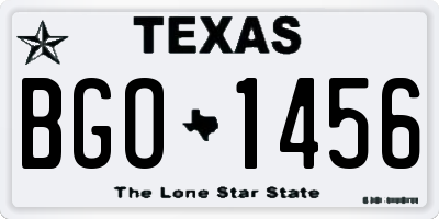 TX license plate BGO1456