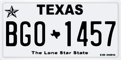 TX license plate BGO1457