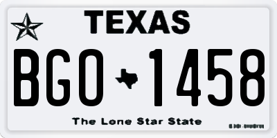 TX license plate BGO1458