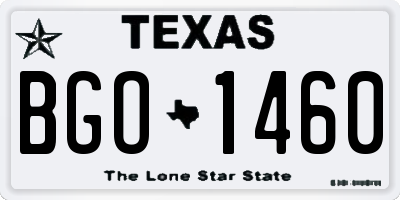TX license plate BGO1460