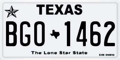 TX license plate BGO1462