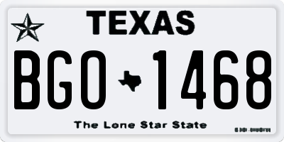 TX license plate BGO1468