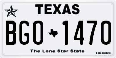 TX license plate BGO1470