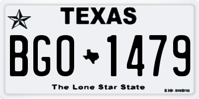 TX license plate BGO1479