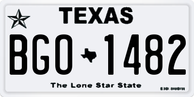 TX license plate BGO1482