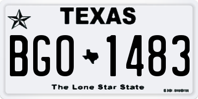 TX license plate BGO1483