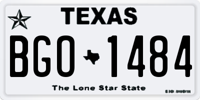 TX license plate BGO1484