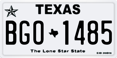 TX license plate BGO1485