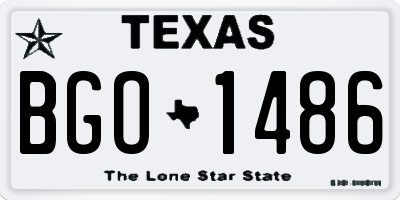 TX license plate BGO1486