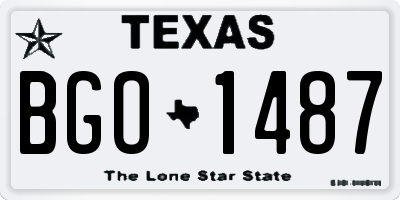 TX license plate BGO1487