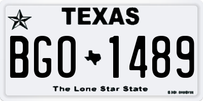 TX license plate BGO1489