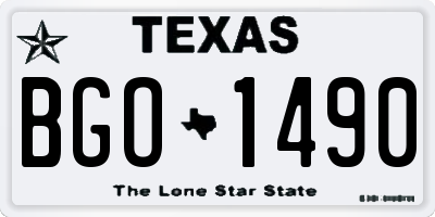 TX license plate BGO1490